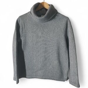 Z2- J.Crew Black and White Herringbone Turtleneck Sweater Large